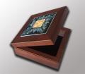 View: Deluxe Rosewood Box with hinged lid for 4x4" tile